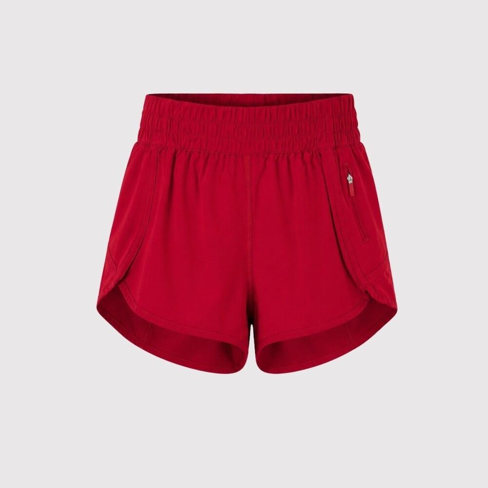 Lululemon Womens Shorts Red Tracker V Low Rise Lined 4" Athletic Running Size 8